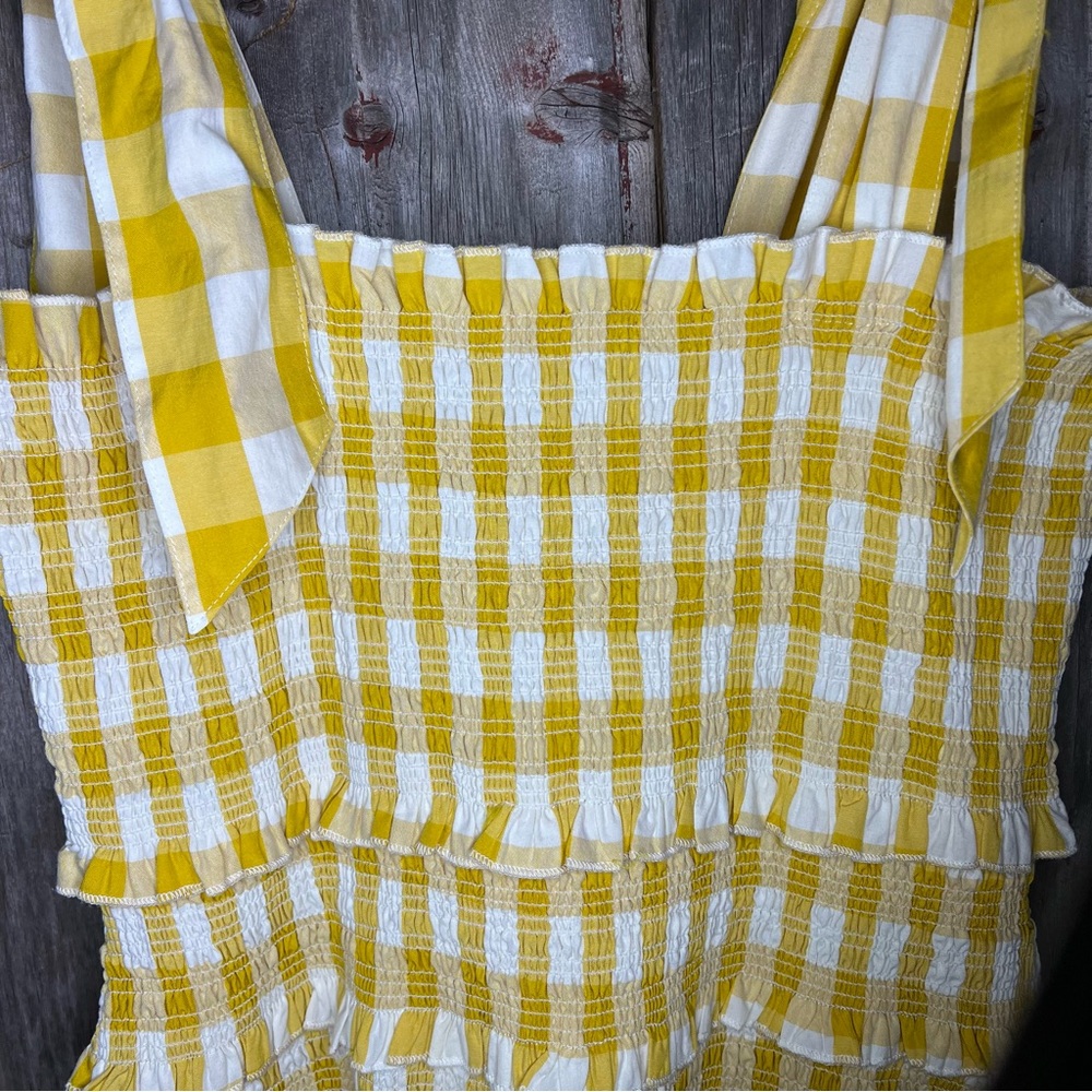 Yellow Gingham Ruffle Dress - Picture 4 of 11
